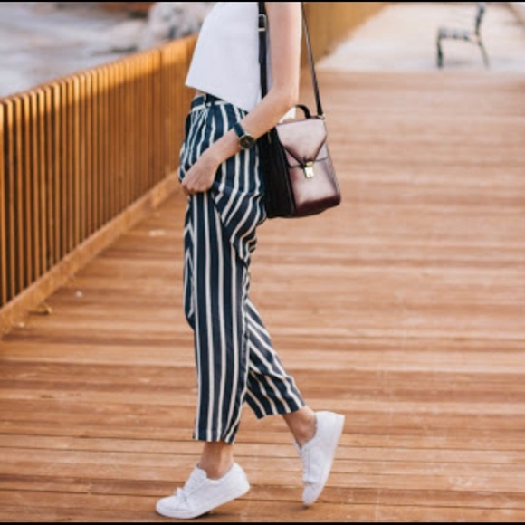 Zara Pants - 𝅺Zara NWT striped loose pants